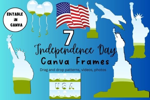 Download 4th of July Canva Frames Template - Canva frames template Collection