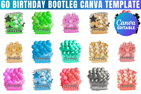 Download 60 Birthday Bootleg Canva Template - Birthday bootleg Collection