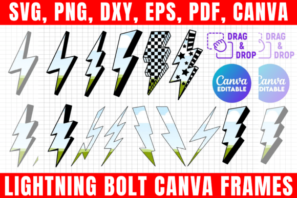 Download Lightning Bolt Canva Frames Template - Canva frames template Collection
