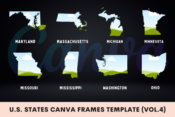 Download U.S. States Canva Frames Template - Canva frames template Collection